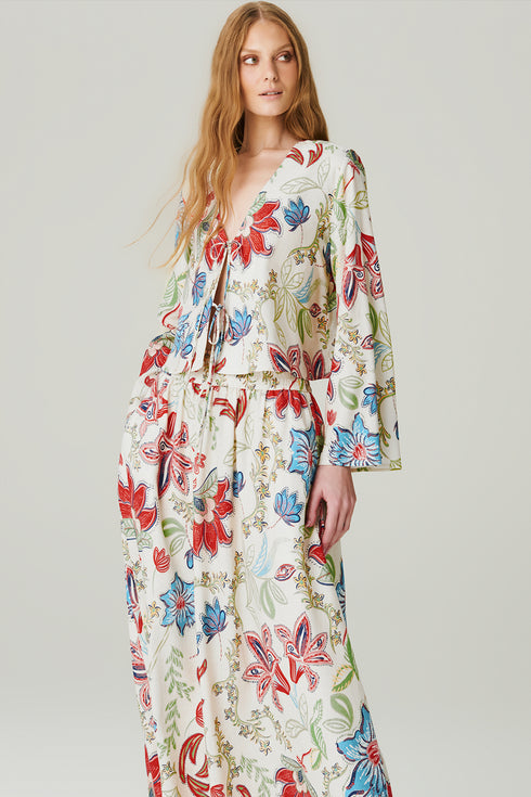 SAIA MID LINHO ESTAMPADA FLORAL